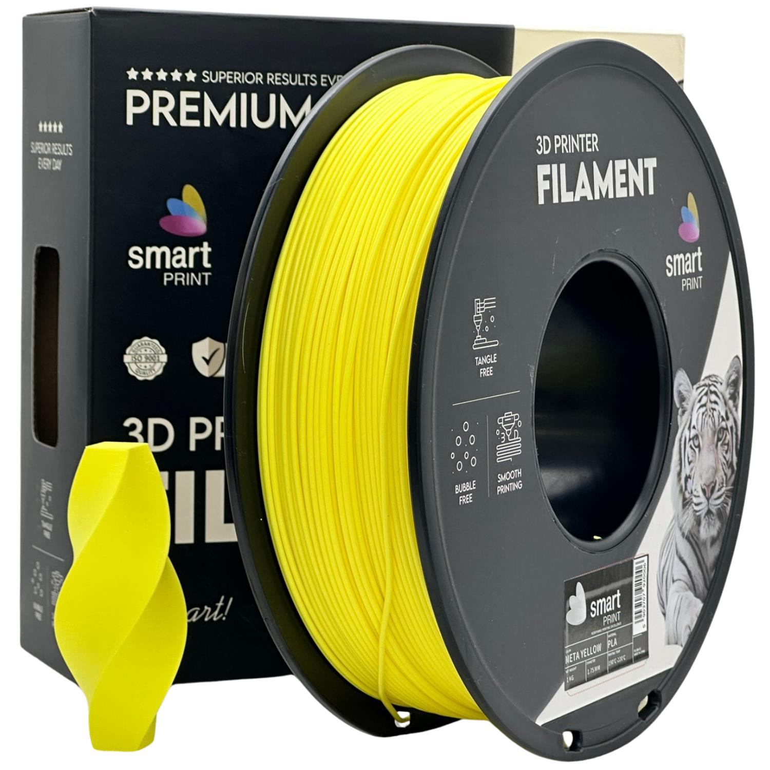 филамент за 3D принтери за принтери и печатащи устройства на 3D print Filament филамент за 3D принтери PLA meta yellow 1кг жълт PLA meta yellow, Smart. Ниски цени, прецизно изпълнение, високо качество.