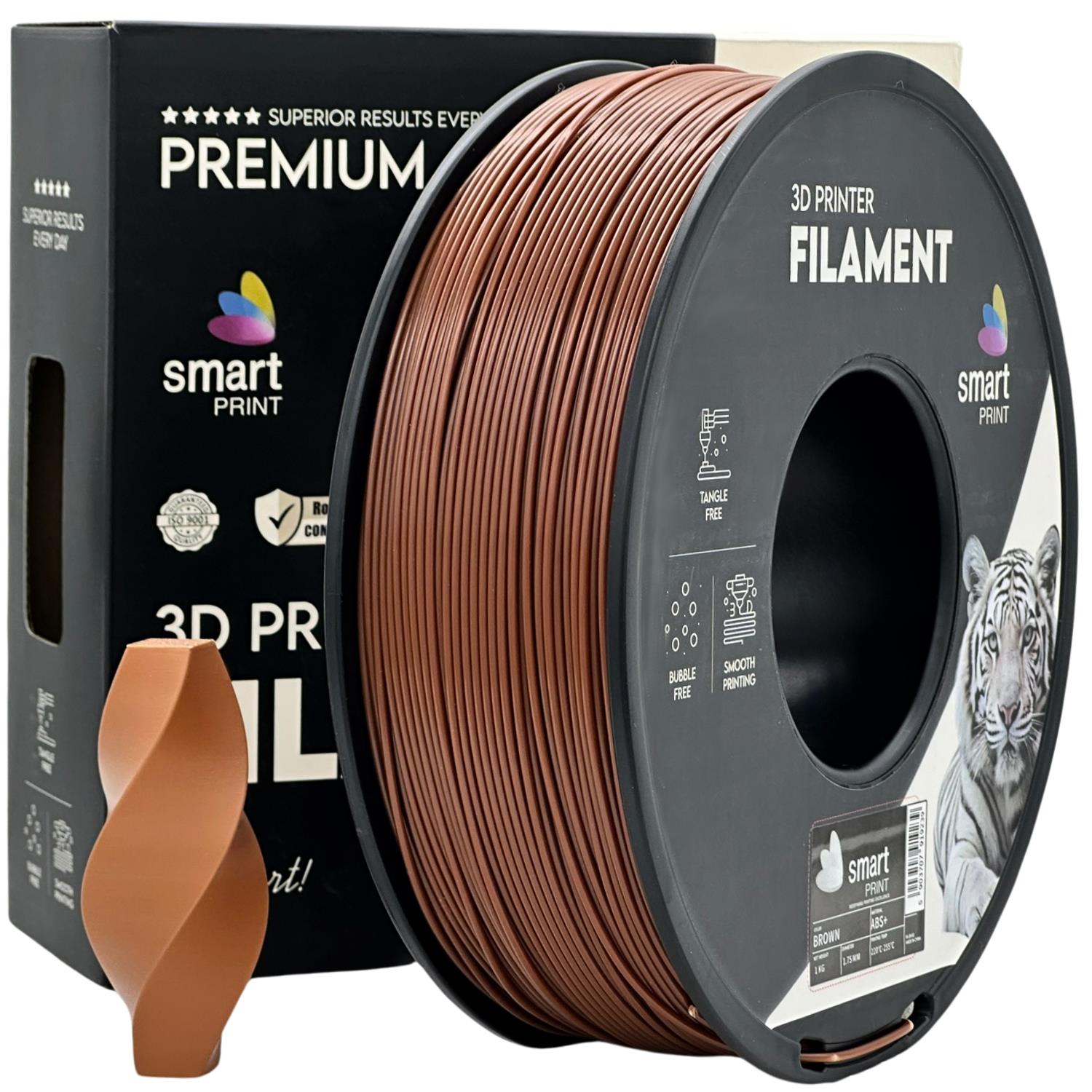 филамент за 3D принтери за принтери и печатащи устройства на 3D print Filament филамент за 3D принтери ABS+ 1 kg. кафяв ABS+ brown, Smart. Ниски цени, прецизно изпълнение, високо качество.