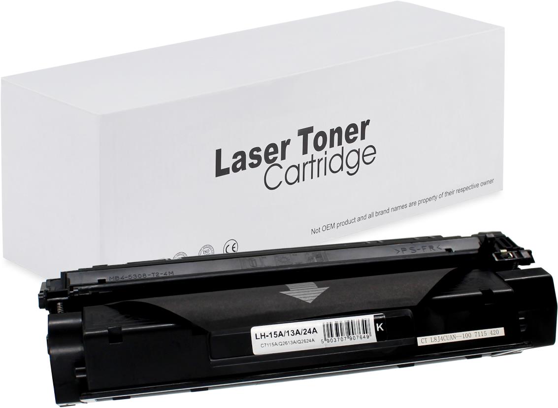 съвместима тонер касета за принтери и печатащи устройства на Hewlett Packard (HP) LaserJet 1200SE Toner HP-15A/13A/24A | C7115A / Q2613A / Q2624A. Ниски цени, прецизно изпълнение, високо качество.
