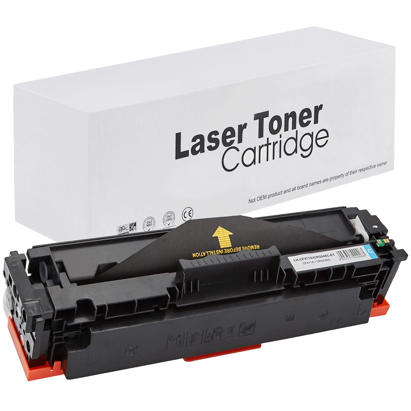 съвместима тонер касета за принтери и печатащи устройства на Hewlett Packard (HP) COLOR LaserJet PRO M477FDW Toner HP-CF411A/CRG046C | CF411A / CRG046C. Ниски цени, прецизно изпълнение, високо качество.