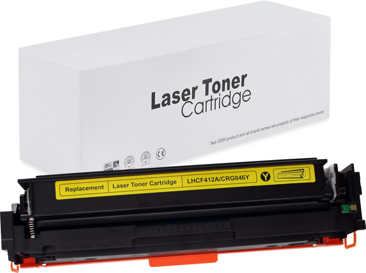 съвместима тонер касета за принтери и печатащи устройства на Hewlett Packard (HP) COLOR LaserJet PRO M 452 DN Toner HP-CF412A/CRG046Y | CF412A / CRG046Y. Ниски цени, прецизно изпълнение, високо качество.