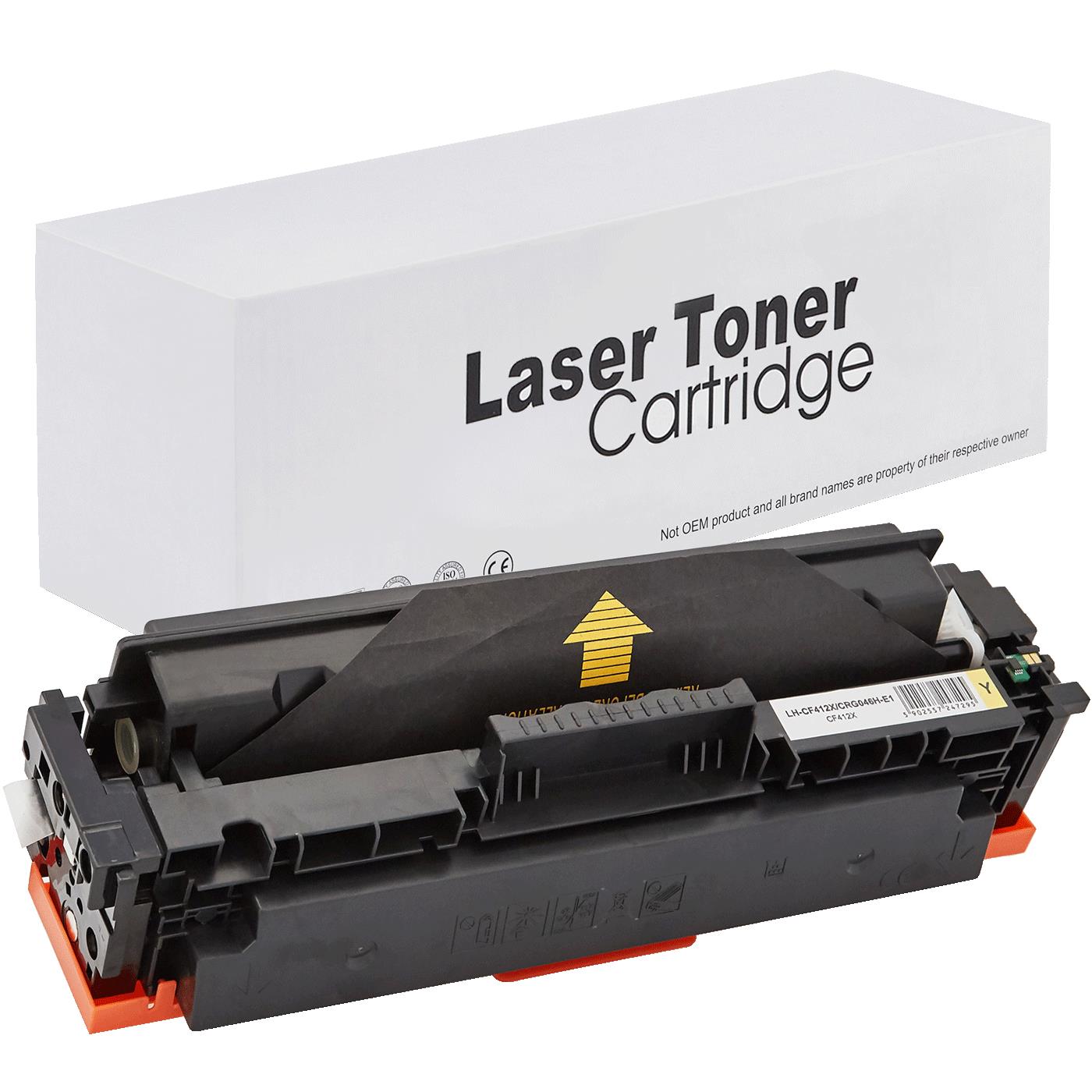 съвместима тонер касета за принтери и печатащи устройства на Hewlett Packard (HP) Color LaserJet PRO M450 SERIES, Color LaserJet PRO M452, Color LaserJet PRO M452DN, Color LaserJet PRO M452DW, Color LaserJet PRO M452NW, Color LaserJet PRO M470 SERIE, Color LaserJet PRO M477FDN, Color LaserJet PRO M477FDW, Color LaserJet PRO M477FNW, CANON LBP650, CANON I-SENSYS LBP653CDW, CANON I-SENSYS CANON LBP654CX, CANON MF730, CANON I-SENSYS MF732CDW, CANON I-SENSYS MF734CDW, CANON I-SENSYS MF735CX, CANON COLOR IMAGECLASS LBP654CDW, CANON COLOR IMAGECLASS MF735CDW, CANON COLOR IMAGECLASS MF731CDW, CANON COLOR IMAGECLASS MF733CDW, CANON COLOR I-SENSYS MF732CDW, CANON COLOR I-SENSYS 734CDW, CANON COLOR I-SENSYS 735CX, CANON LBP654CX, CANON 653CDW, CANON SATERA MF731CDW, CANON LBP654C, CANON LBP652C, CANON LBP651C, CANON MF735CDW, CANON MF733CDW CRG046H, CF412X, CRG046HY. Ниски цени, прецизно изпълнение, високо качество.