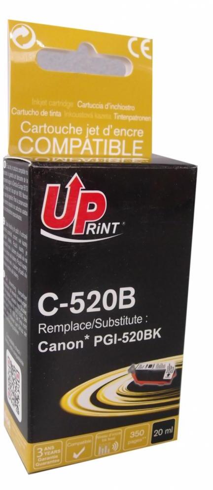 патрон, мастилена касета-глава, мастилница за принтери и печатащи устройства на Canon MP620 Мастилница UPRINT PGI520 CANON, С чип, Черен. Ниски цени, прецизно изпълнение, високо качество.
