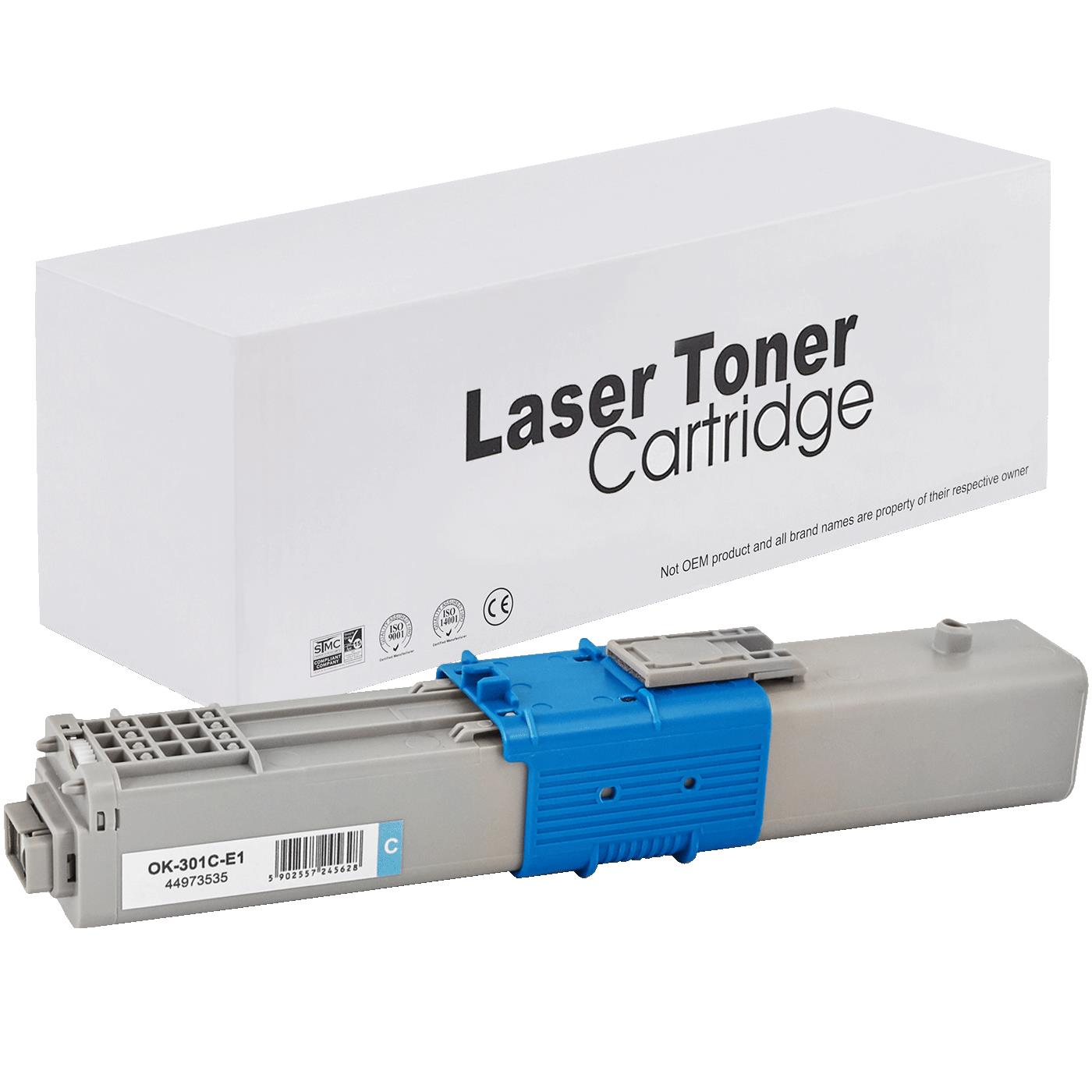 съвместима тонер касета за принтери и печатащи устройства на Oki C 301 DN Toner OK-301C | 44973535. Ниски цени, прецизно изпълнение, високо качество.
