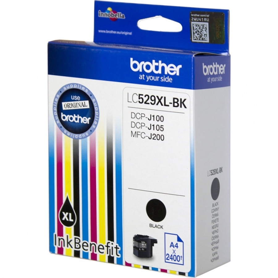 Оригинална мастилена касета (глава, патрон, мастилница) за принтери и печатащи устройства на Brother DCP-J100 LC529XLBK. Ниски цени, прецизно изпълнение, високо качество.