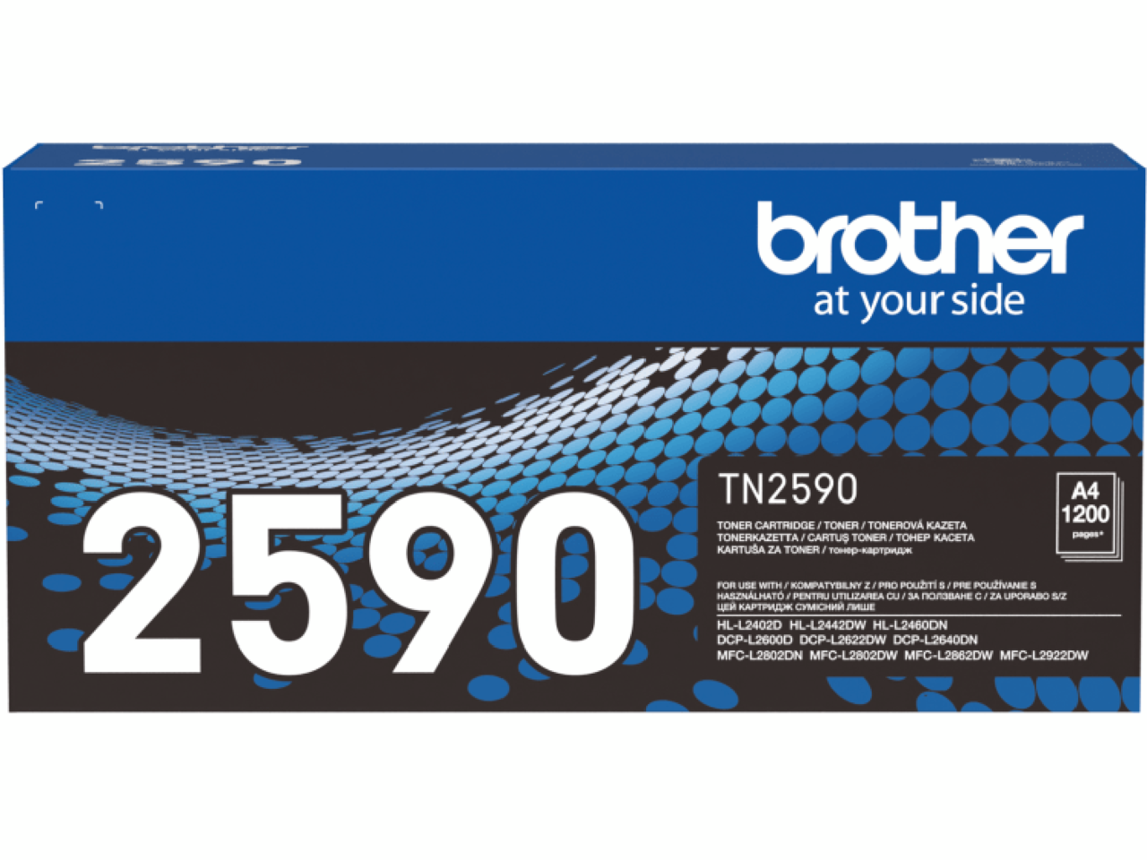 Оригинална тонер касета за принтери и печатащи устройства на Brother HL L2402D TN2590, TN-2590. Ниски цени, прецизно изпълнение, високо качество.