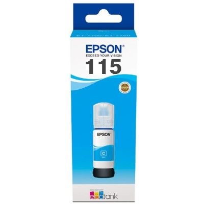 Оригинална мастилена касета (глава, патрон, мастилница) за принтери и печатащи устройства на Epson  Epson 115 EcoTank Оригинално мастило (циан). Ниски цени, прецизно изпълнение, високо качество.