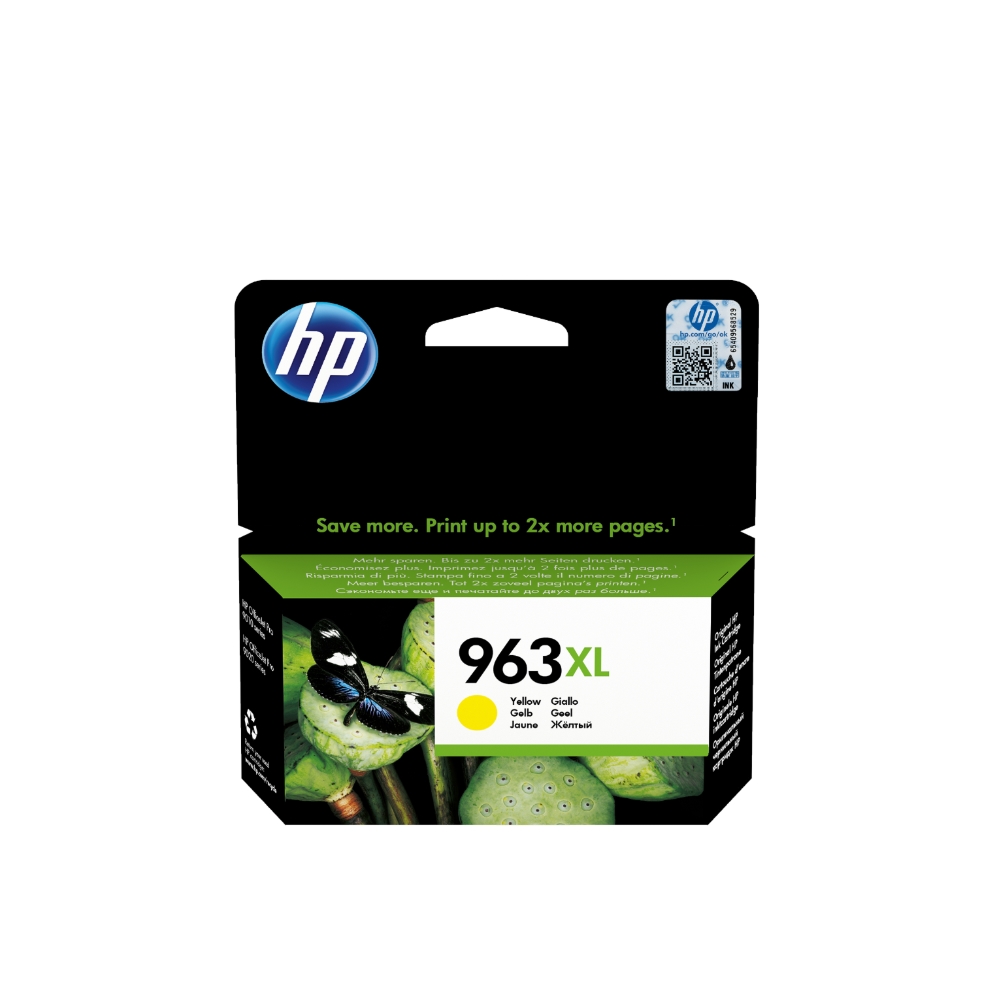 Оригинална мастилена касета (глава, патрон, мастилница) за принтери и печатащи устройства на Hewlett Packard (HP) OfficeJet Pro 9010 AiO 3JA29AE no 963XL yellow. Ниски цени, прецизно изпълнение, високо качество.