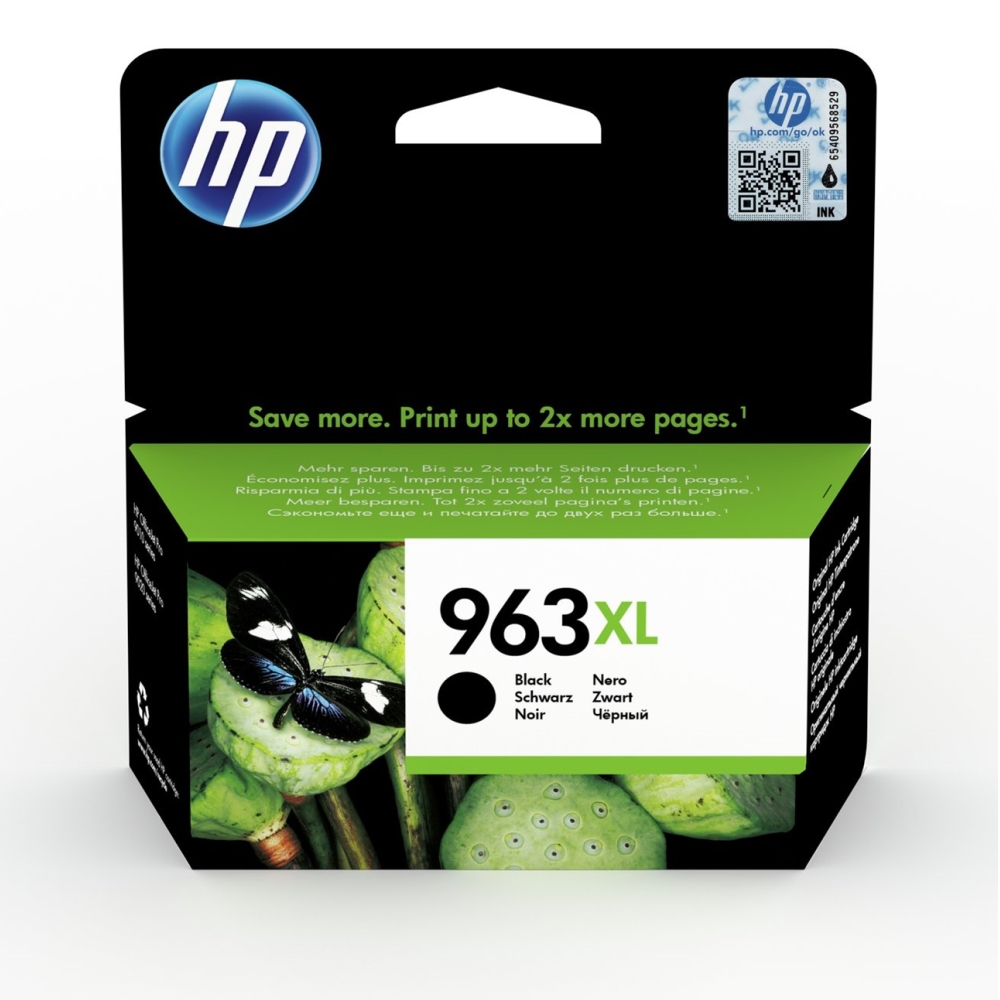 Оригинална мастилена касета (глава, патрон, мастилница) за принтери и печатащи устройства на Hewlett Packard (HP) OfficeJet Pro 9010 AiO 3JA30AE no 963XL black. Ниски цени, прецизно изпълнение, високо качество.
