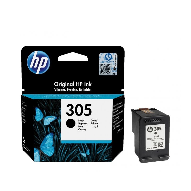 Оригинална мастилена касета (глава, патрон, мастилница) за принтери и печатащи устройства на Hewlett Packard (HP) DeskJet 2320 AiO 3YM61AE No 305 Bk. Ниски цени, прецизно изпълнение, високо качество.