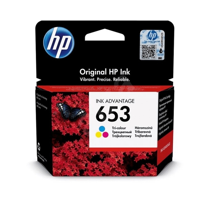 Оригинална мастилена касета (глава, патрон, мастилница) за принтери и печатащи устройства на Hewlett Packard (HP)  3YM74AE No 653 Col. Ниски цени, прецизно изпълнение, високо качество.