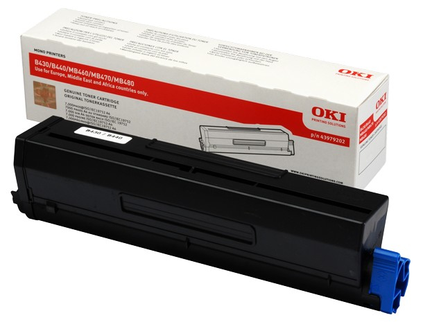 Оригинална тонер касета за принтери и печатащи устройства на Oki B410, B430, B440, B420, MB460, MB480, MB470 43979202. Ниски цени, прецизно изпълнение, високо качество.